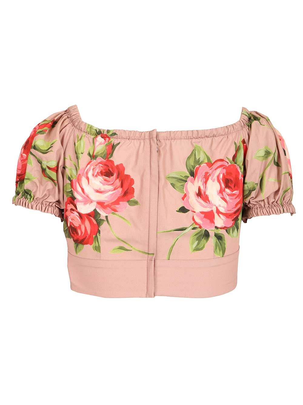 Dolce & Gabbana Rose Bouquet Print Top Top - Rose | b6a88f1af8378d19ab3894de2e14ac7a67b3c133