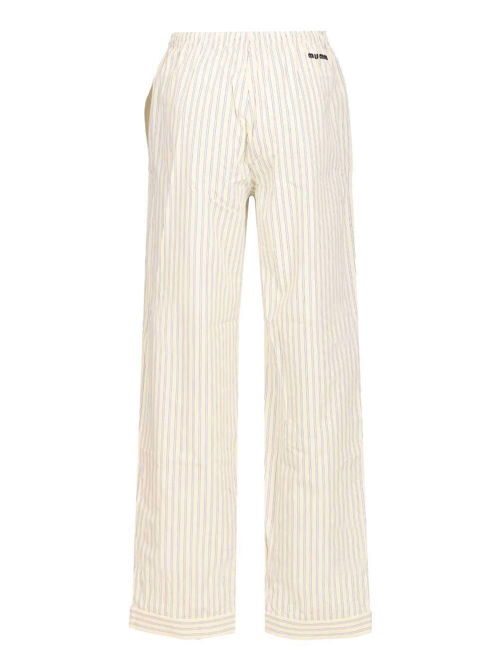 Miu Miu Pyjama Trousers - Beige | f909ca80c359964b0ad5392b8a4bb1b719d1eef9