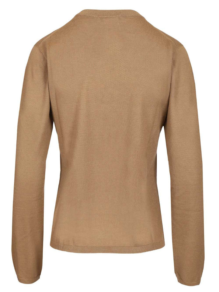 Max Mara Cashmere Crew Neck Sweater Knitwear - Marrone | 35ea31babfe7258518368da65d6a54fed01fbfe6