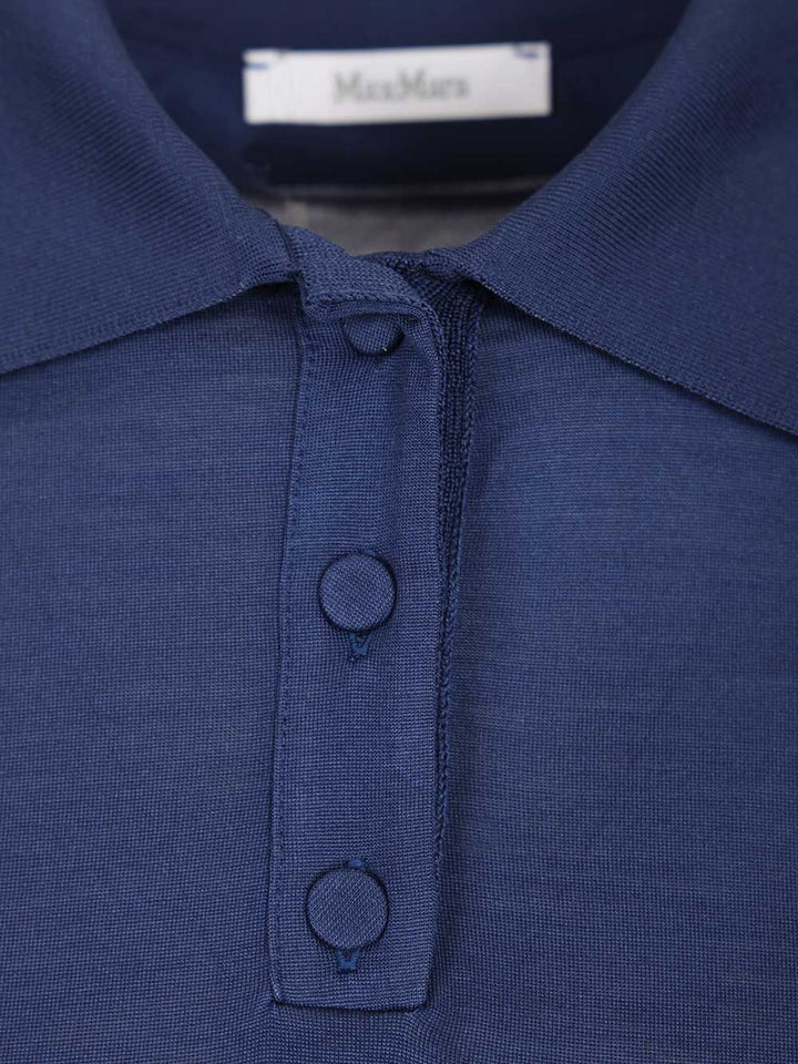 Max Mara Silk Jersey Polo shirt - Blu | f82b5cc98836b7d5a2438832d3ab2b0717ffbe52