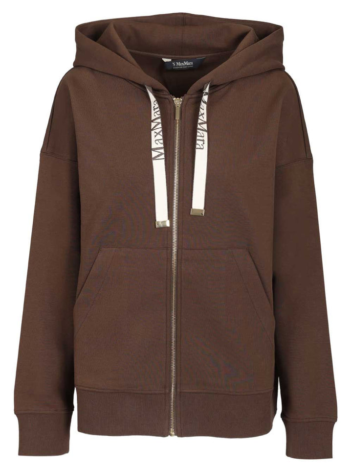 'S Max Mara Technical Jersey Zip-Up Sweatshirt Sweatshirts - Marrone | ee05fd15abefab5df0cb872c0355b99cf711288f