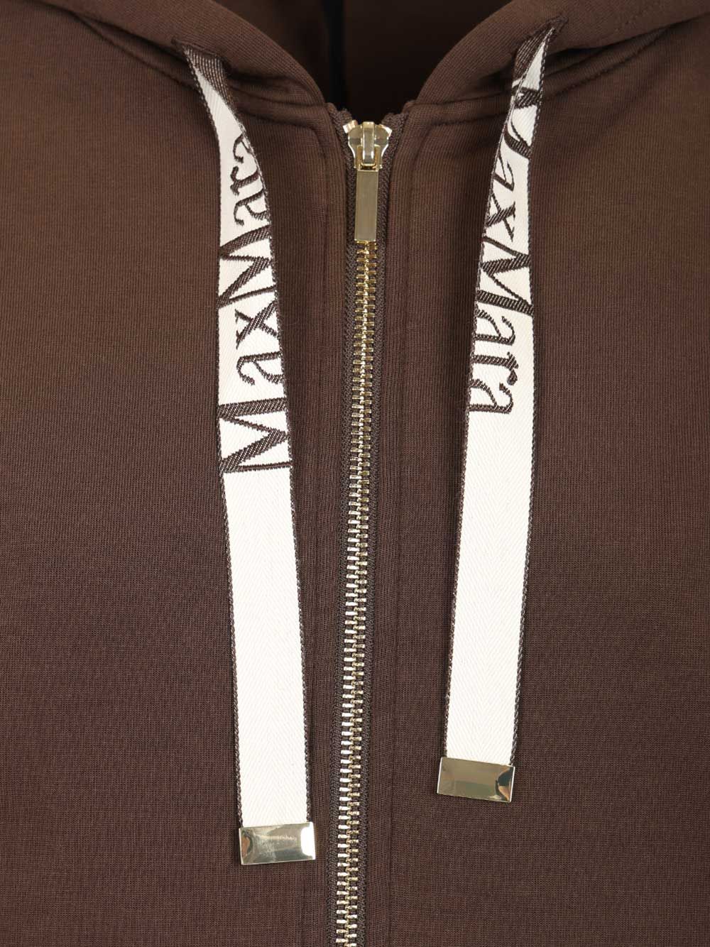 'S Max Mara Technical Jersey Zip-Up Sweatshirt Sweatshirts - Marrone | 04da91b8e753bee94513534a485a5a849fedb540