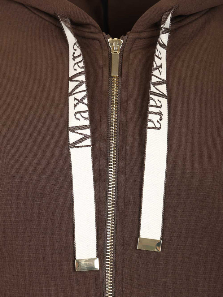 'S Max Mara Technical Jersey Zip-Up Sweatshirt Sweatshirts - Marrone | 04da91b8e753bee94513534a485a5a849fedb540