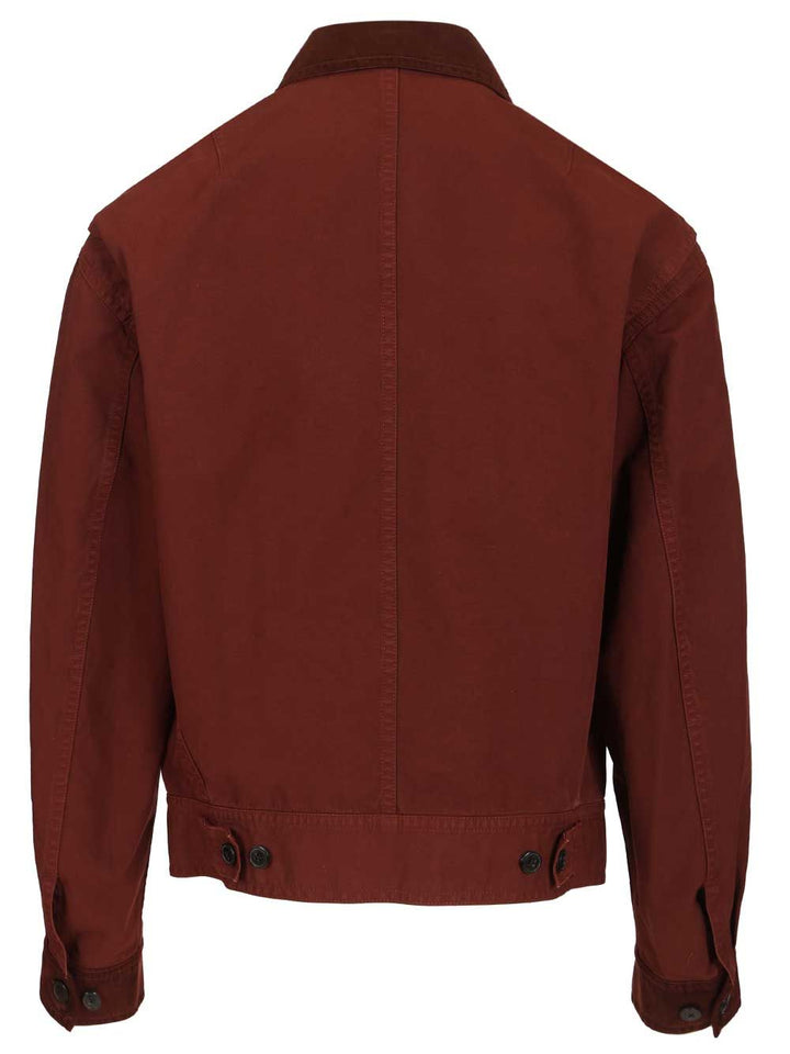 Dries Van Noten Cotton Blend Blouson Giacche - Bordeaux | 227e049f8243569004d67b08ba2a65d9f3b261de