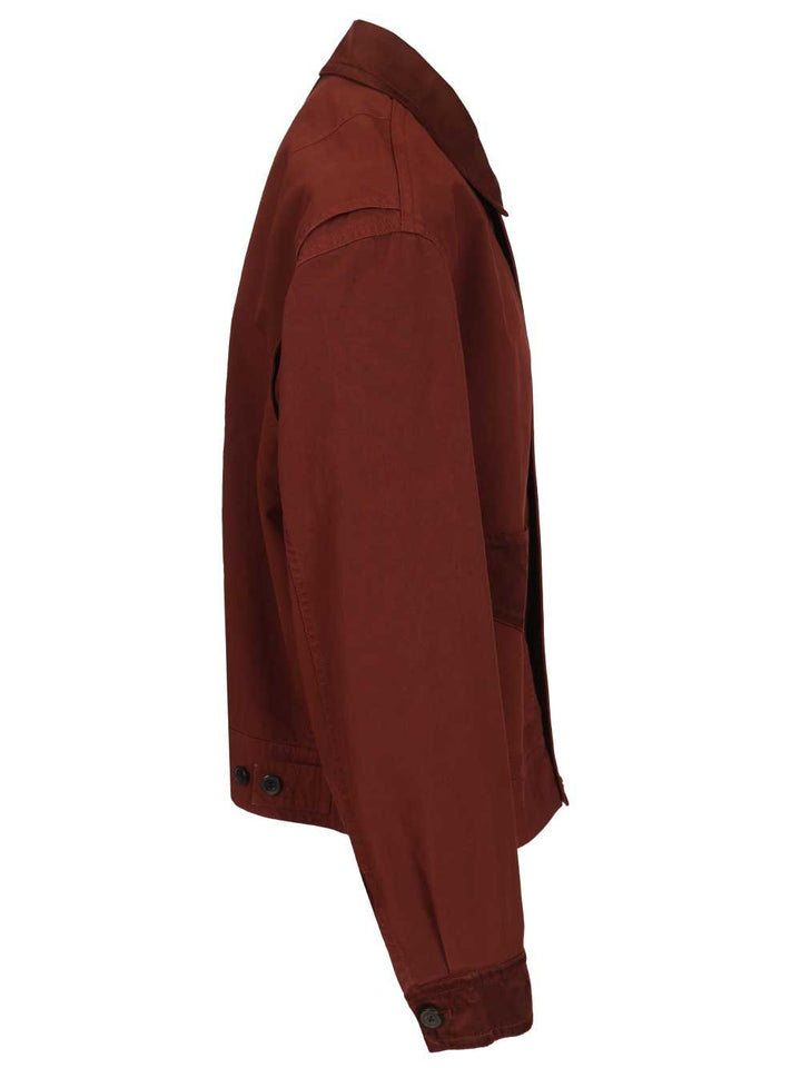 Dries Van Noten Cotton Blend Blouson Giacche - Bordeaux | ef54c3581ac6d4cdfdf8150353dfe2a1f59d80ee