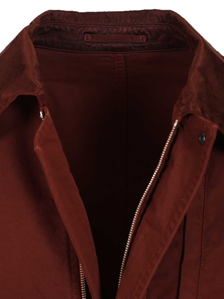 Dries Van Noten Cotton Blend Blouson Giacche - Bordeaux | 18116dcf84f820ad08eeb36ea890bf8f602eaa43