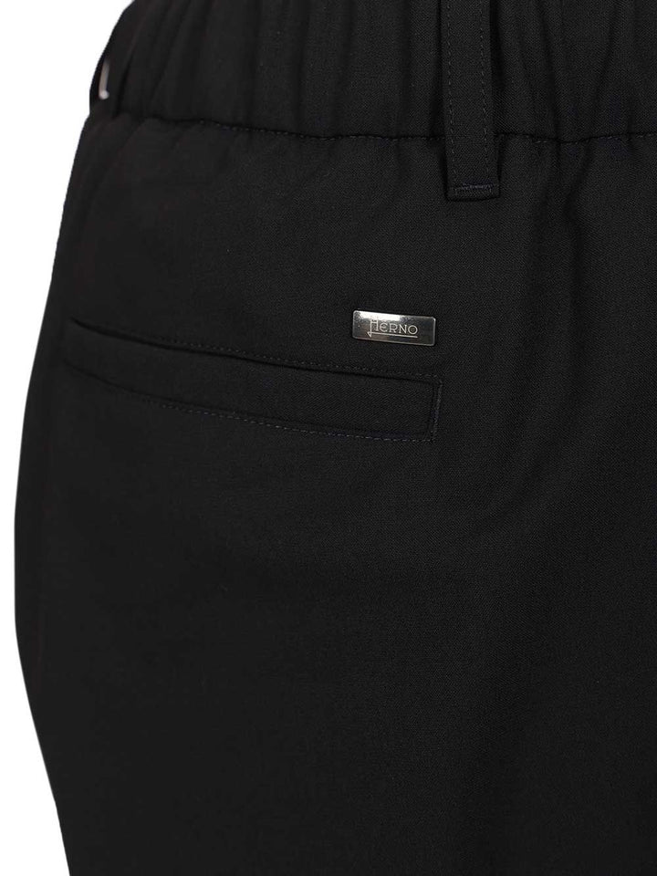 Herno Stretch Wool Blend Trousers - Blu | 6464d8e655830df6785d30ad21c6218718819572