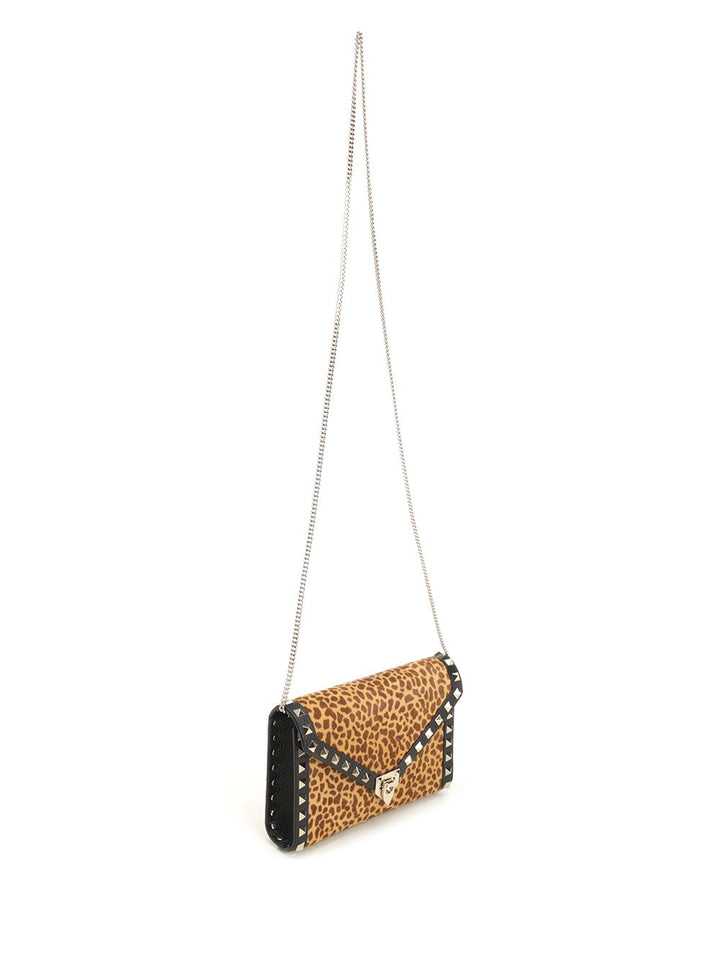 Valentino Garavani Rockstud Mini Pony Skin Shoulder Bag Small leather goods - Marrone | e02ad2ae7d52256d3f994799462750cd31c5ec2b