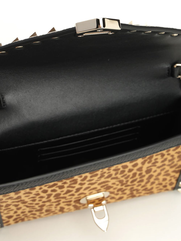 Valentino Garavani Rockstud Mini Pony Skin Shoulder Bag Small leather goods - Marrone | 51e5f28035326a7923eab3a100ecba99e8fd62bb