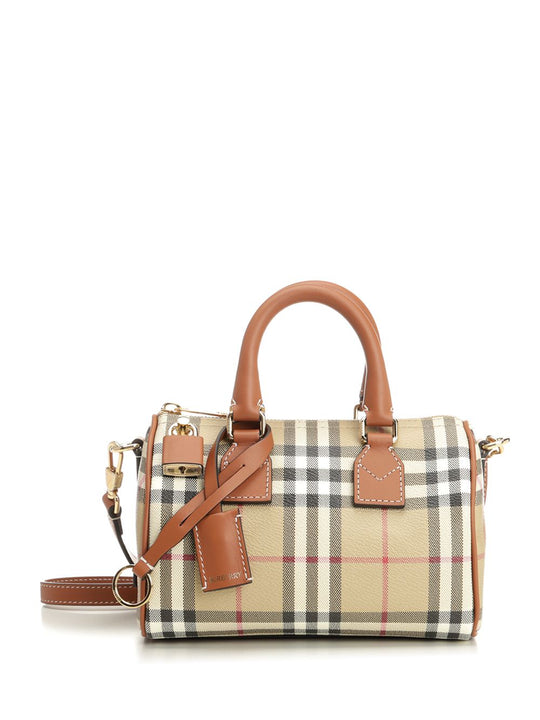 Mini Check Bowling Bag Handbags Beige