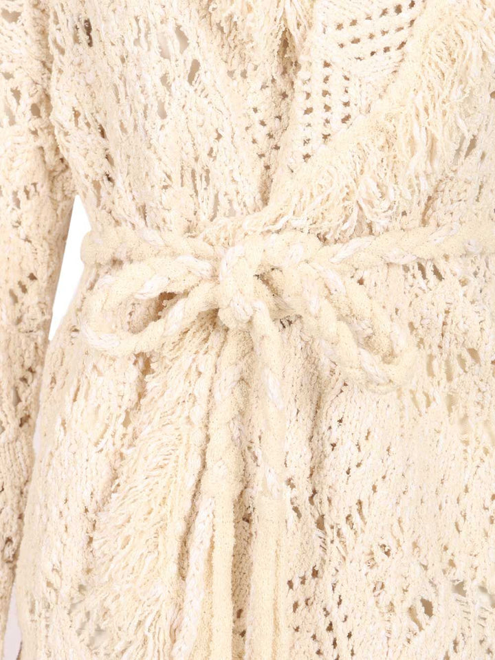 Alanui Lagoon Romance Cotton Blend Cardigan Knitwear - Bianco | 0b93b1cb769889654dc6a44d3d4bd6f51ab78f00