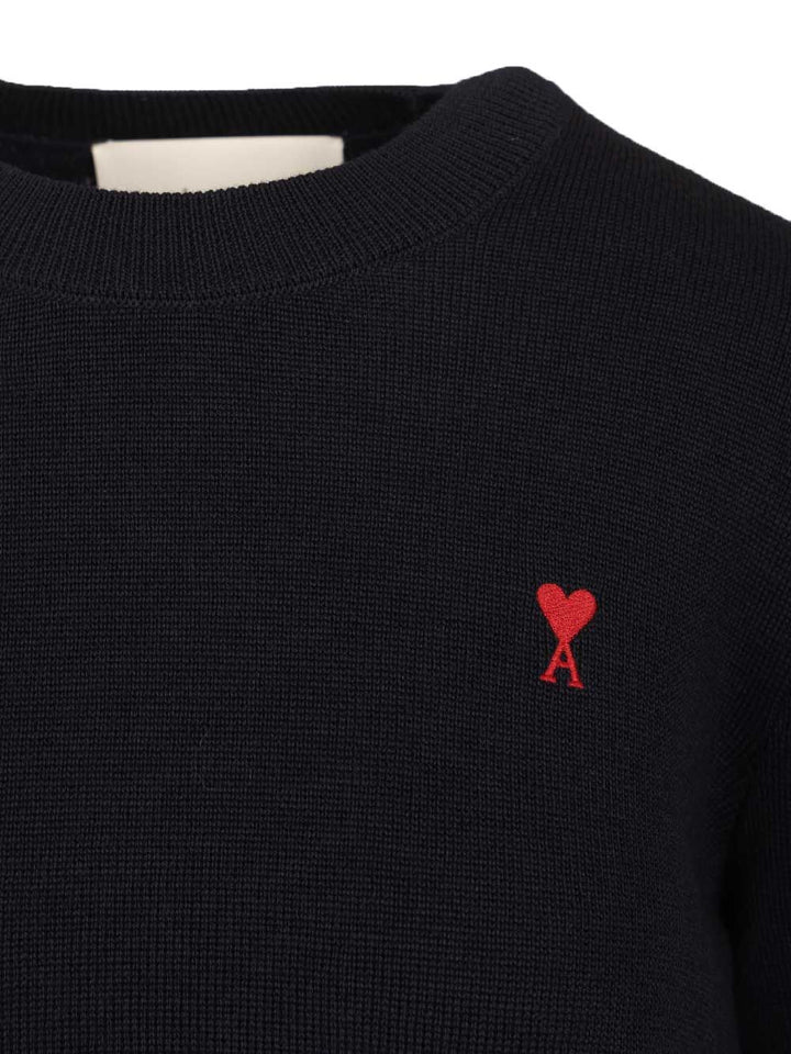 Ami Ami De Cœur Wool Sweater Knitwear - Blu | d841c13606ba61ed052f926a9b664d326a93c31f