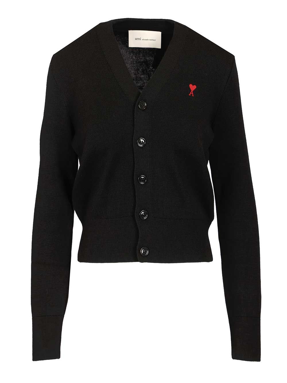 Ami Ami De Cœur Cardigan Knitwear - Nero | b8f5f2f41e34cf723ab4a710c6e61e9ec6471f79