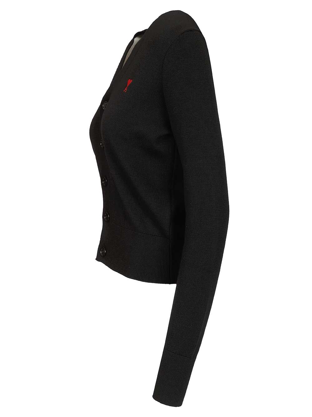 Ami Ami De Cœur Cardigan Knitwear - Nero | c9b8976e8d4655e2db7b8099a4b17f60a4e83398