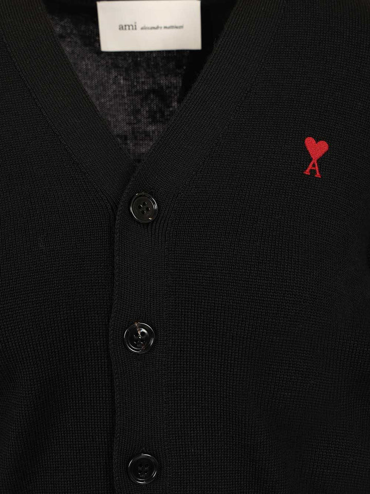 Ami Ami De Cœur Cardigan Knitwear - Nero | ec2e4045622000c3957a8b2a7b4f3479ece7c900
