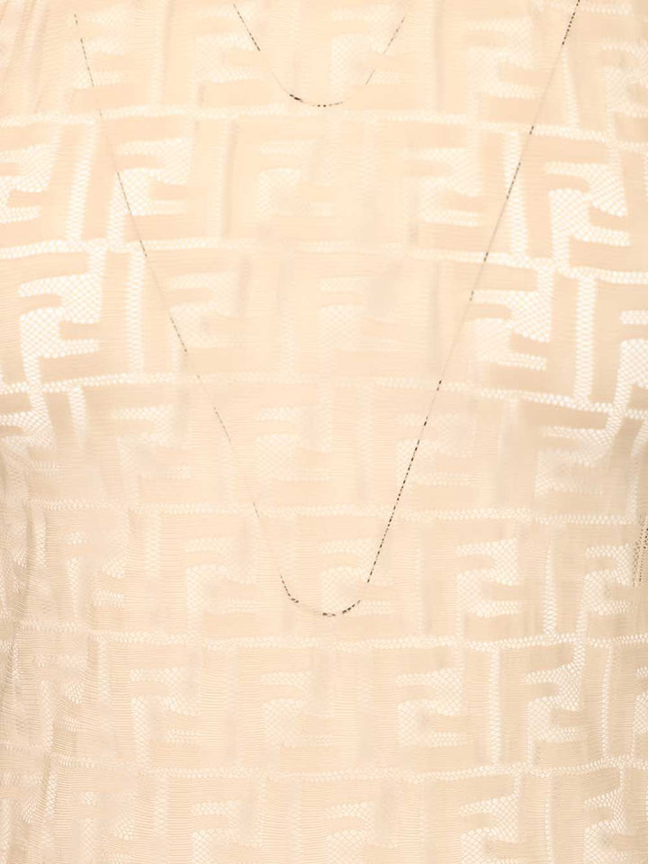 Fendi Ff Jersey Top Top - Beige | b3a6896bee8b6157a2445c68ffeab30a5ba32479