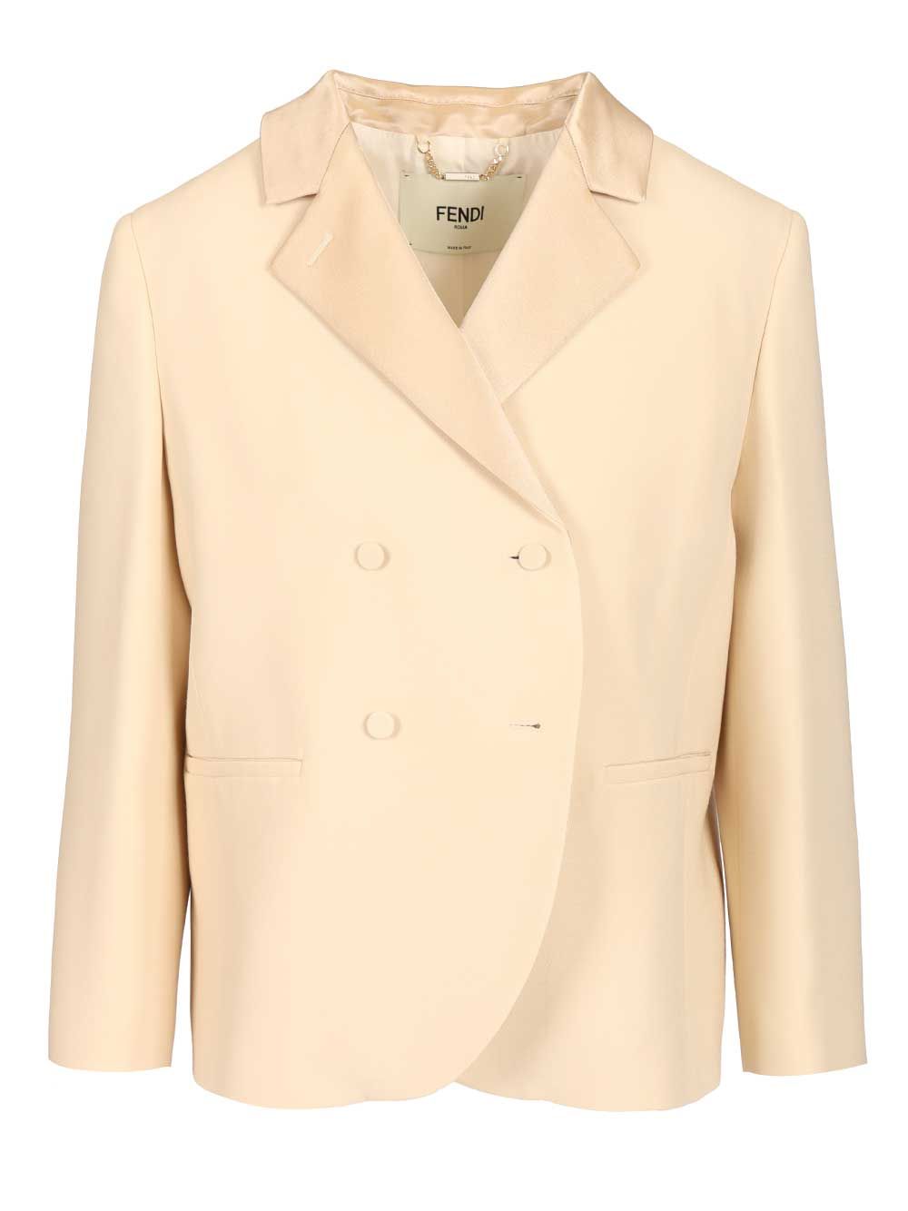 Fendi Double-Breasted Wool Blazer Giacche - Rose | 2a93c25e84a6e143a3d6fe0fec4842769e815df3