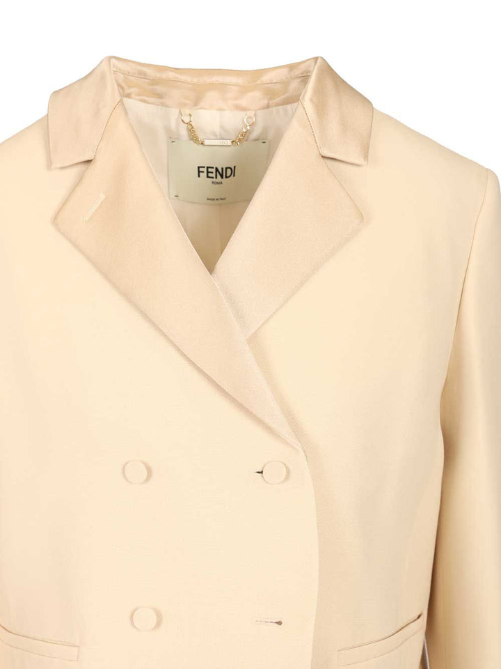 Fendi Double-Breasted Wool Blazer Giacche - Rose | 0aee0c1ce9749e1779cc920d5fe3337fac9e5fc6