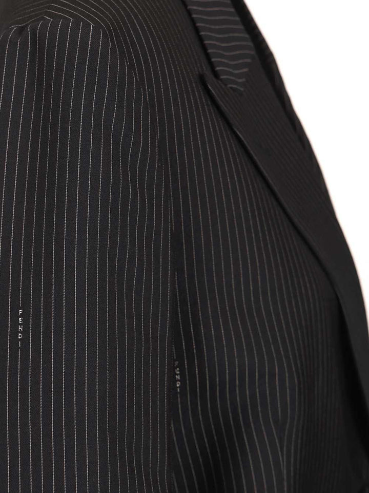 Fendi Pinstriped Wool Blazer Giacche - Blu | a6d385425e248bad50992424b7c1fbba9c40605b