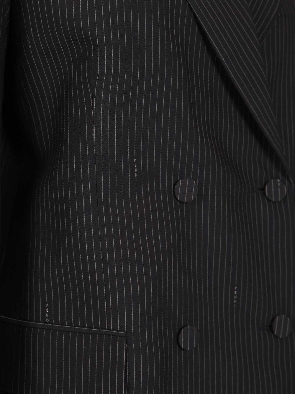 Fendi Pinstriped Wool Blazer Giacche - Blu | ebcc577c3af866404fea4bad6bca338c3576bf4d