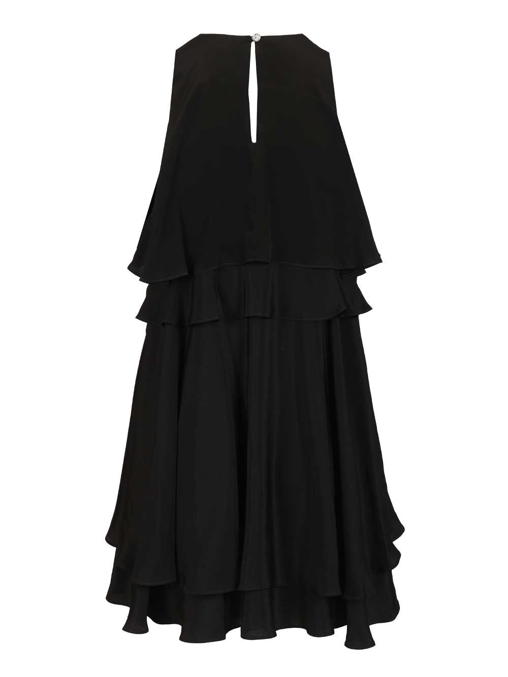 Ami Short Sleeveless Dress With Ruffles Abiti - Nero | 87f8d8ccf12bf6dcb58dff307ecad323bccba004