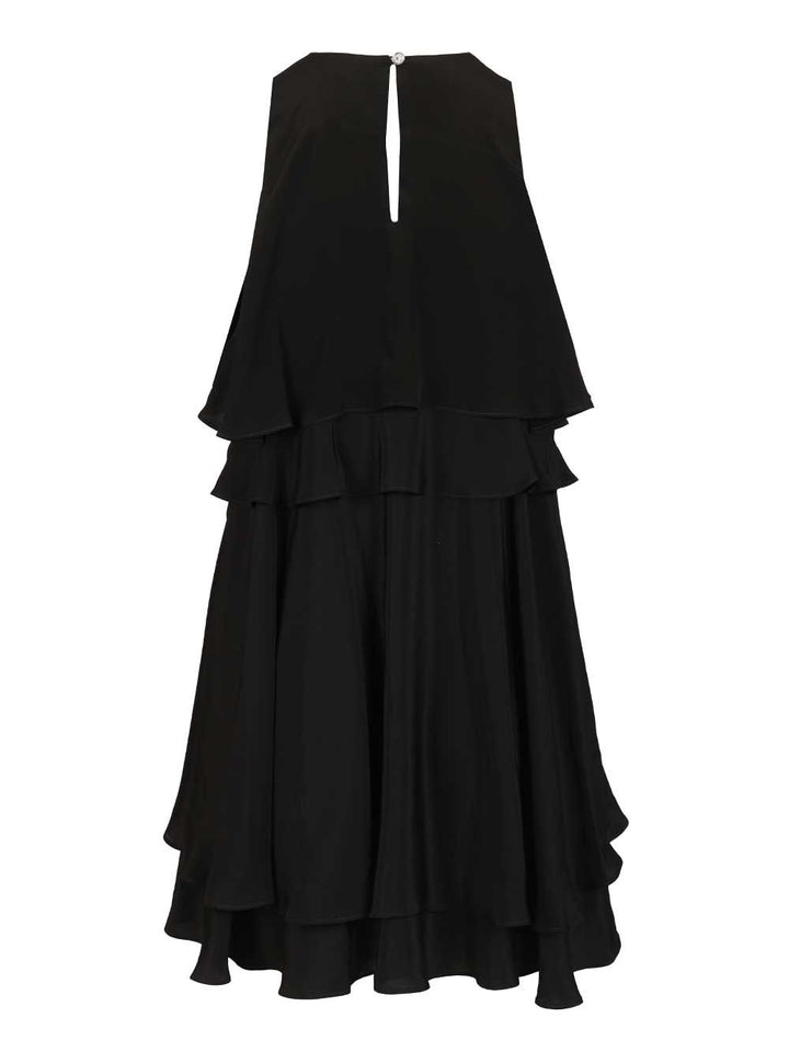Ami Short Sleeveless Dress With Ruffles Abiti - Nero | 87f8d8ccf12bf6dcb58dff307ecad323bccba004