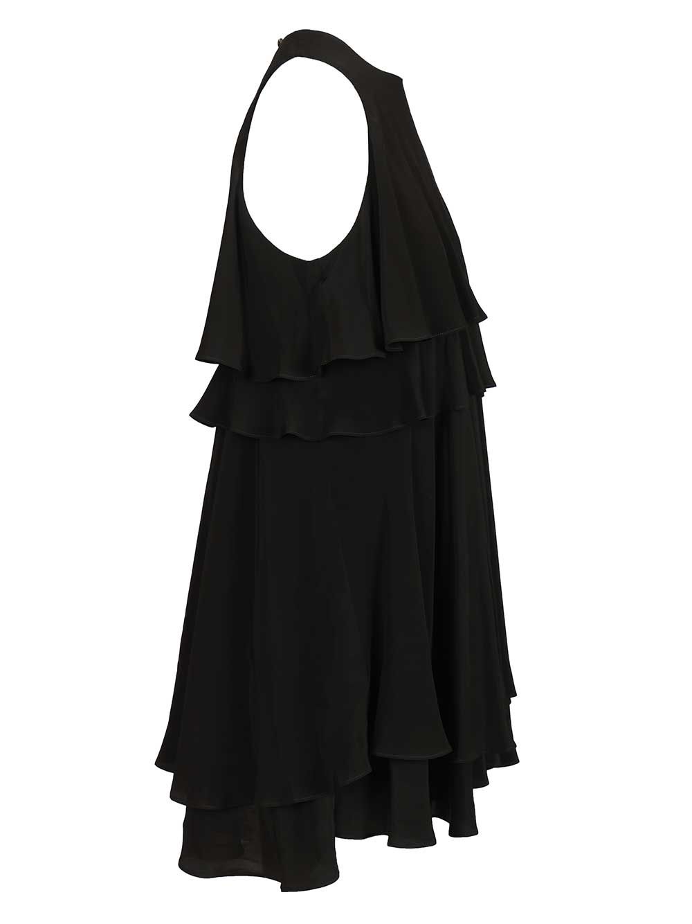 Ami Short Sleeveless Dress With Ruffles Abiti - Nero | fe96afafb3f85be55168b3438fe0bc2c4ed23415
