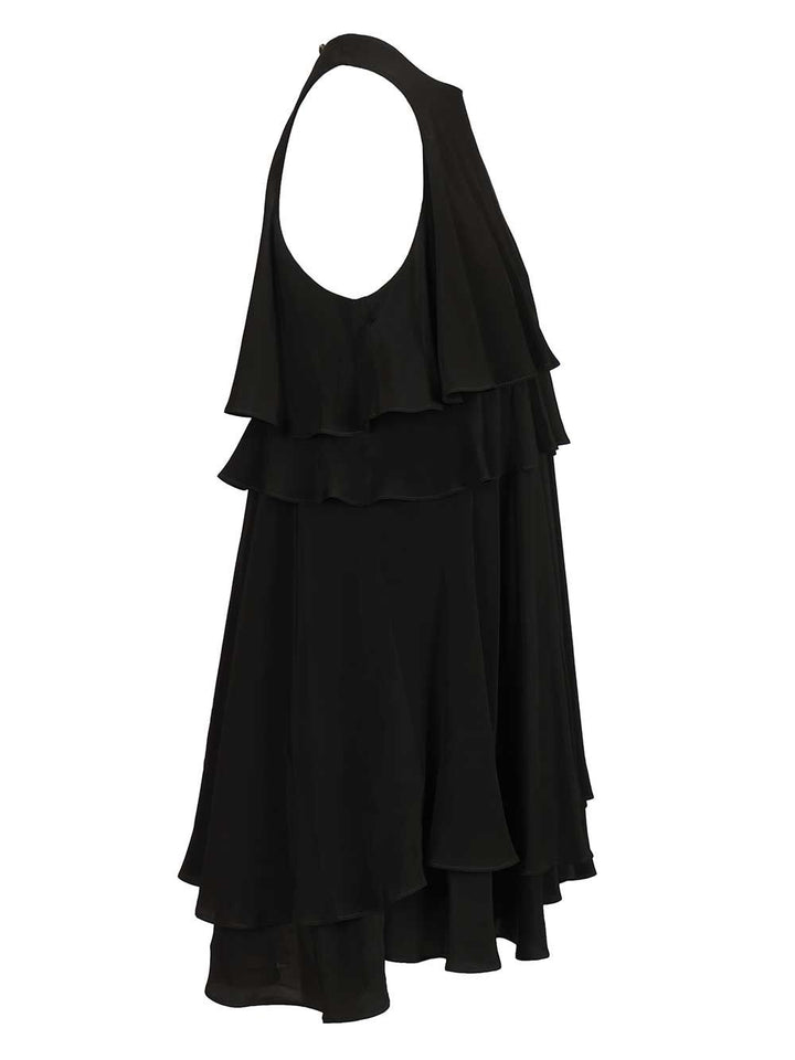 Ami Short Sleeveless Dress With Ruffles Abiti - Nero | fe96afafb3f85be55168b3438fe0bc2c4ed23415