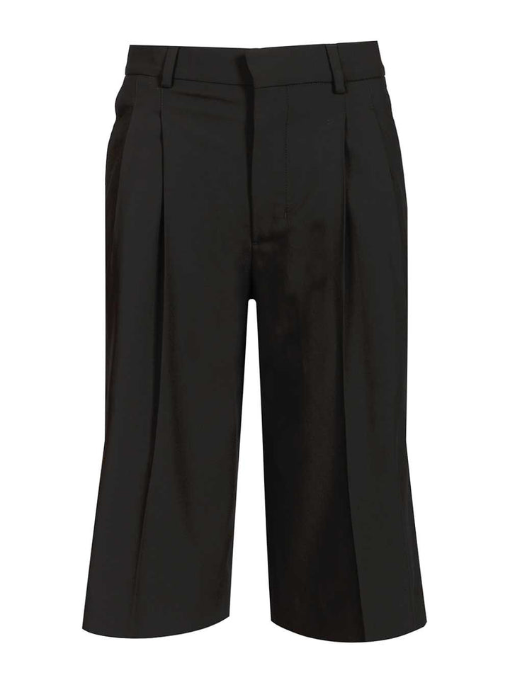 Ami Wide-Leg Bermuda Shorts Trousers - Nero | 0e30d7fcaceb6d4175aa09998166bbdf5cfbe543