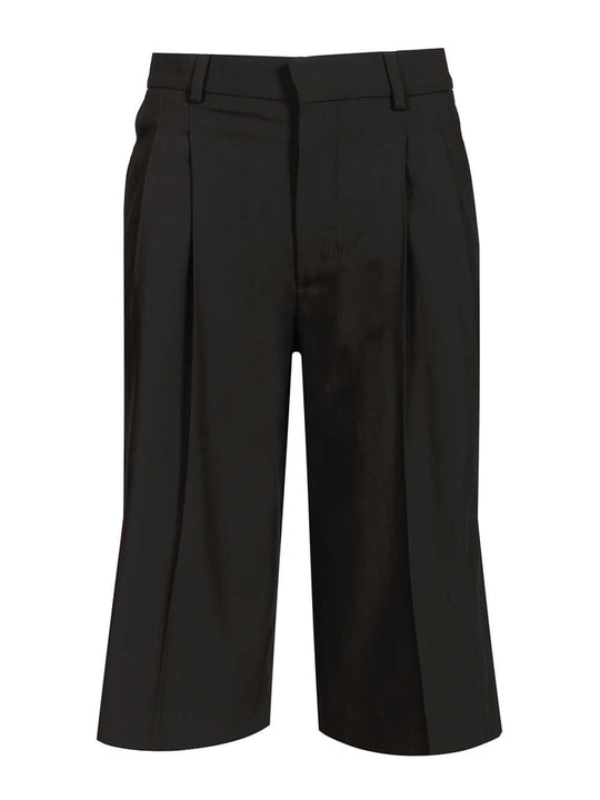 Wide-Leg Bermuda Shorts Trousers Nero