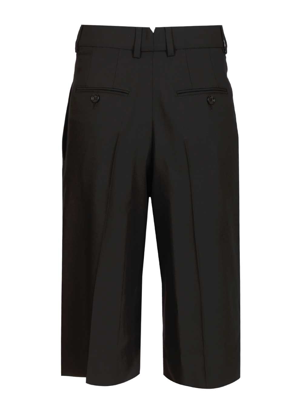 Ami Wide-Leg Bermuda Shorts Trousers - Nero | 9ab8f202954d204bbd5b3f676f28ad1d6b006d84