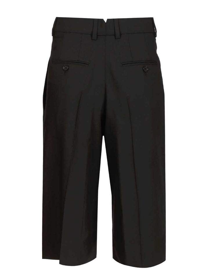 Ami Wide-Leg Bermuda Shorts Trousers - Nero | 9ab8f202954d204bbd5b3f676f28ad1d6b006d84