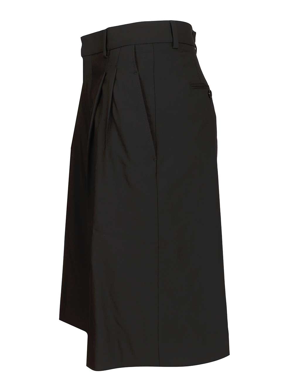 Ami Wide-Leg Bermuda Shorts Trousers - Nero | 5f27249267366d6deb7841b8dc27efb9893e5997