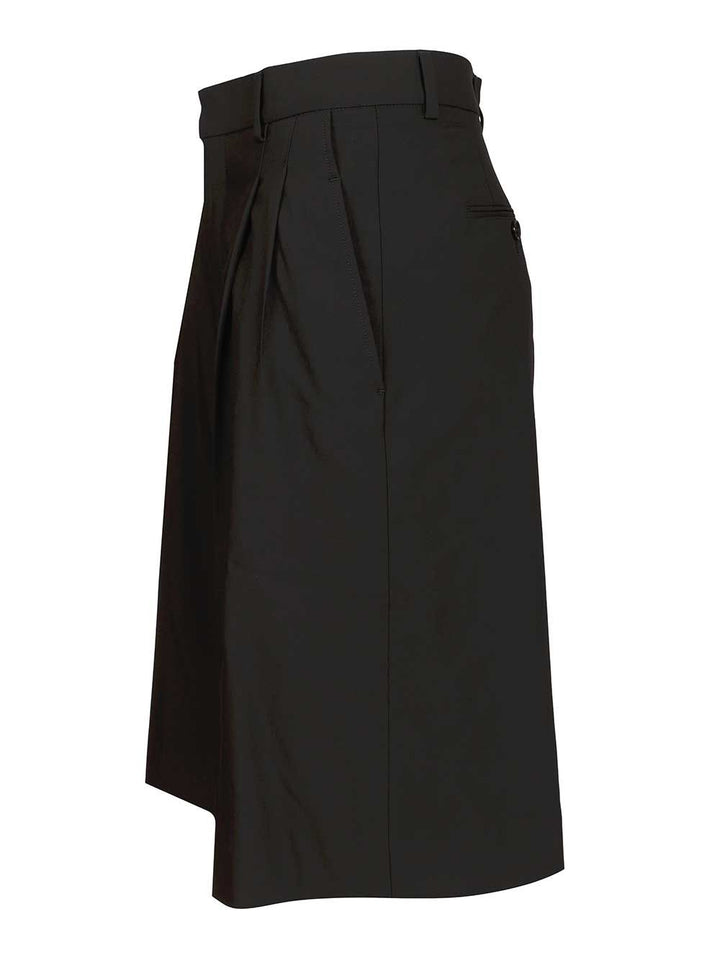 Ami Wide-Leg Bermuda Shorts Trousers - Nero | 5f27249267366d6deb7841b8dc27efb9893e5997