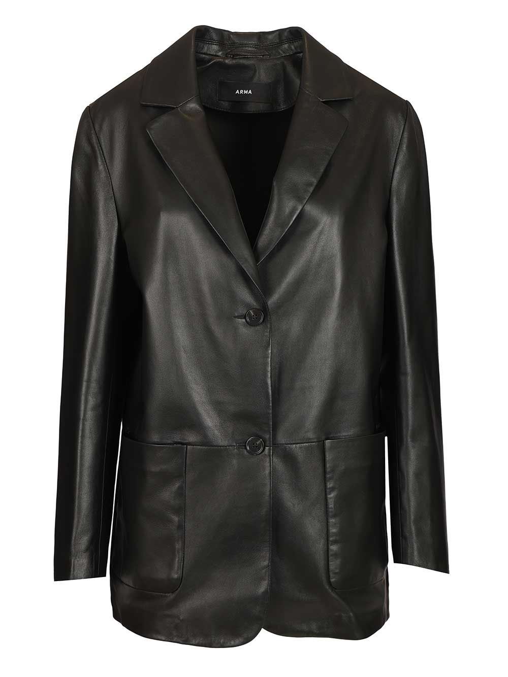 Arma Ohann Leather Blazer Giacche - Nero | 2096867a31f203d7b3f8388095ec095b997fd8e7