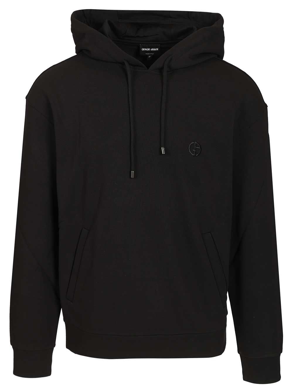 Giorgio Armani Cashmere And Cotton Hooded Sweater Sweatshirts - Nero | c8b9ac3326ed4577845c6a767663c268906f50f6