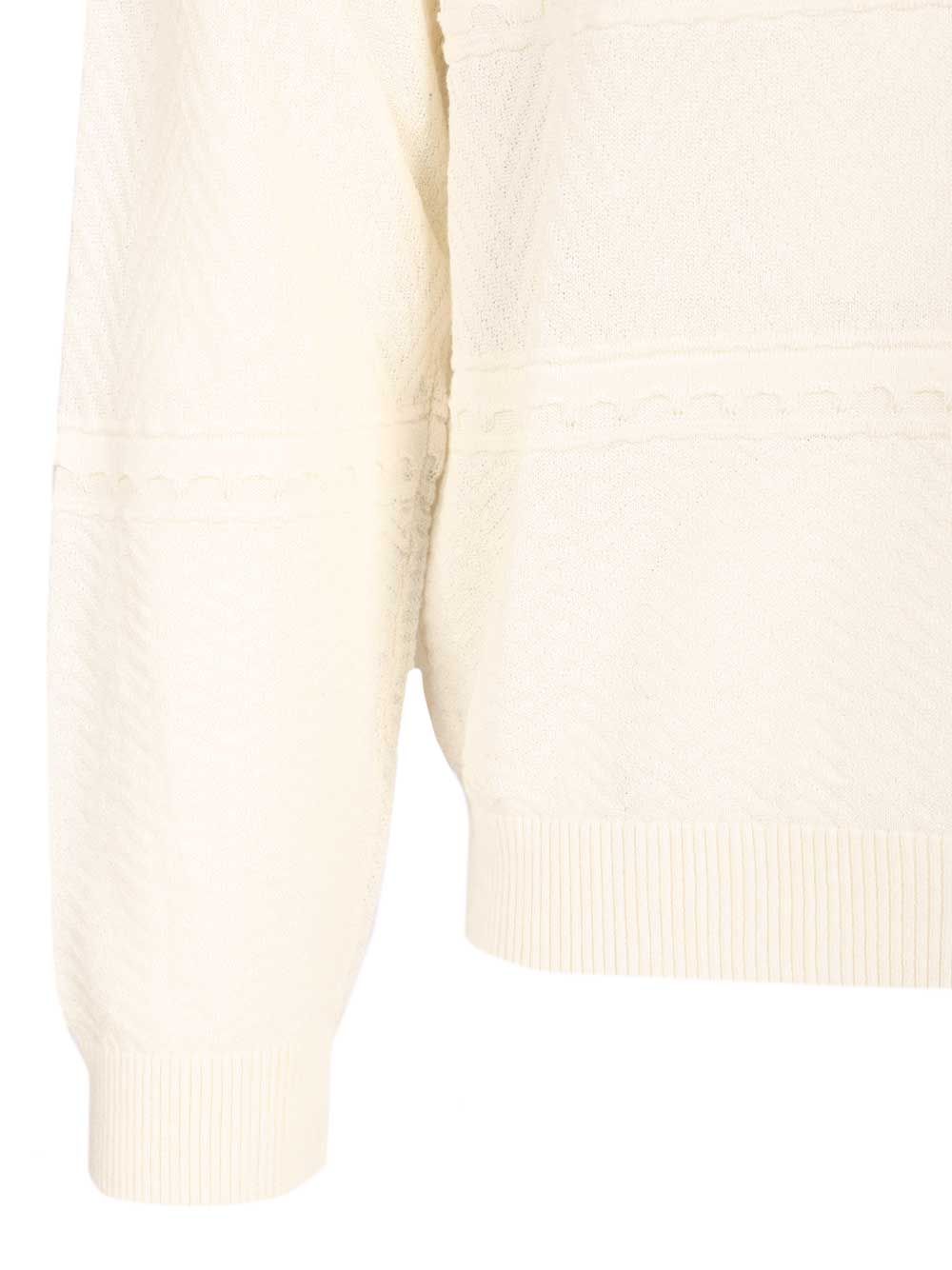 Emporio Armani Sweater With Henley Collar Knitwear - Bianco | cde83cdee8db95e3b4424ea48ef08a132af220f6