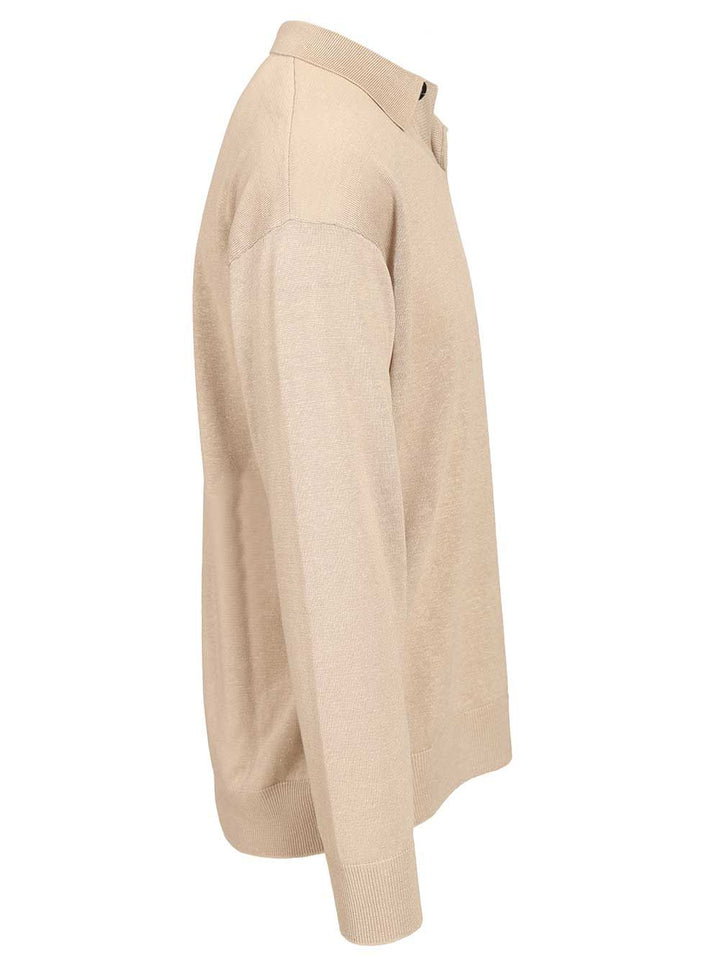 Giorgio Armani Long-Sleeved Polo Shirt Knitwear - Beige | 5d23392c90ca82ef88360668419eadbb885a04c3