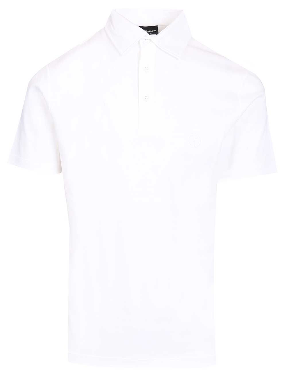 Giorgio Armani Cotton Interlock Polo shirt - Bianco | ad6d308d5e011d7577cfd6e1b98b0b6f77e3efe7