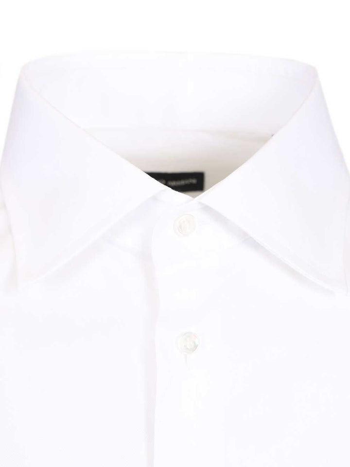 Giorgio Armani Classic Cotton Shirt Shirts - Bianco | 6f9e9355de28ea013b35d8a7fd785d2e2d531fdd