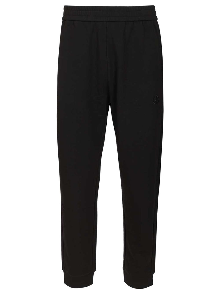 Giorgio Armani Joggers In Cotton And Cashmere Trousers - Nero | 9d3f24cf18248ccc1897ec0f8f534b699c379fe6
