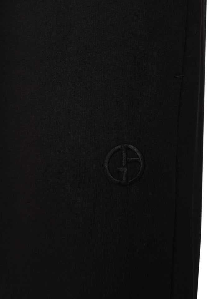 Giorgio Armani Joggers In Cotton And Cashmere Trousers - Nero | 6d1137dcb000025b4d77937e4aa0b875be01f614