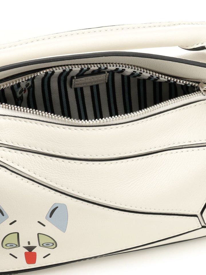 Loewe Puzzle Futurist Cat Handbags - Bianco | 40a92fc45d48ed2383be28a2d8a1bbbe3ae7a5e1
