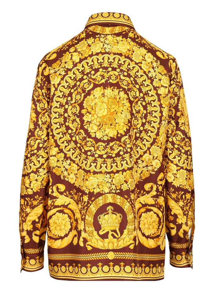 Versace Silk Twill Shirt Shirts - Bordeaux | 7159f464974452ebf5beb5cced983b5bcf18c4f9