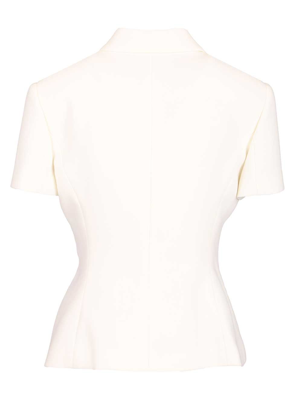 Versace Fitted Jacket In Double Wool Crêpe Giacche - Bianco | 3a58aaa52698968515a000d3f567fc21c61930e0