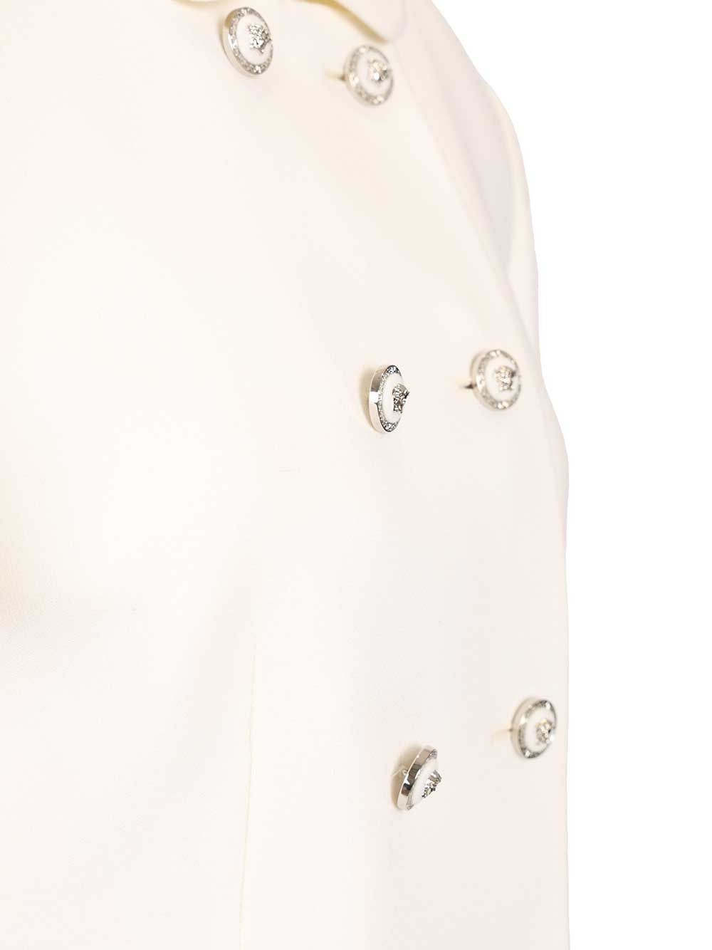 Versace Fitted Jacket In Double Wool Crêpe Giacche - Bianco | 90dcd92ab2dace5ee6a38a11c5e5a9a725938206