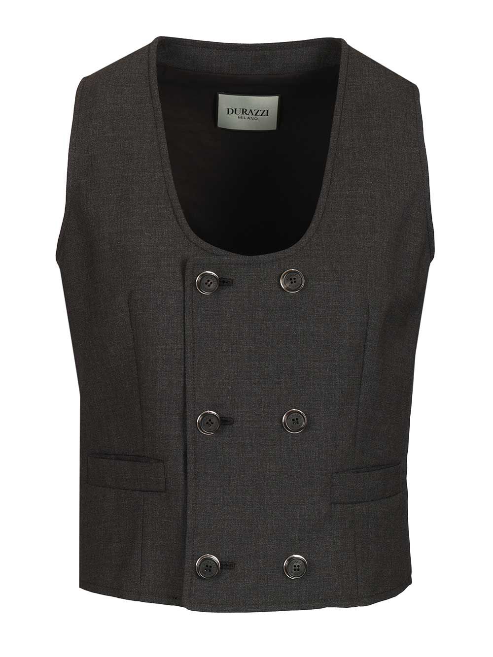 Durazzi Milano Tailored Double-Breasted Vest Giacche - Grey | 2c9b8c532db1672acfddb2a884d26cf4a506d2d7