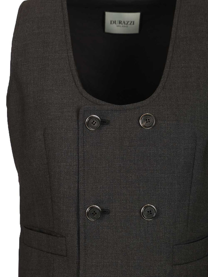 Durazzi Milano Tailored Double-Breasted Vest Giacche - Grey | dbe157fb1f20c34f252349508e0023fbc3f7252b