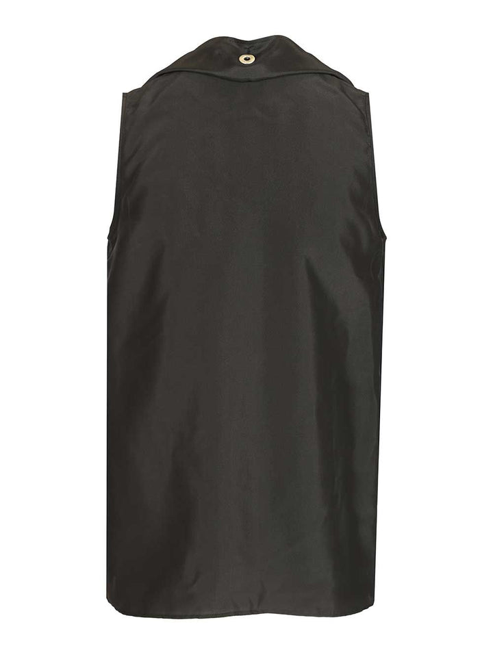 Durazzi Milano Sleeveless Silk Top Shirts - Grey | 86d46803de986e25424893bd55307fe1809f0c2b