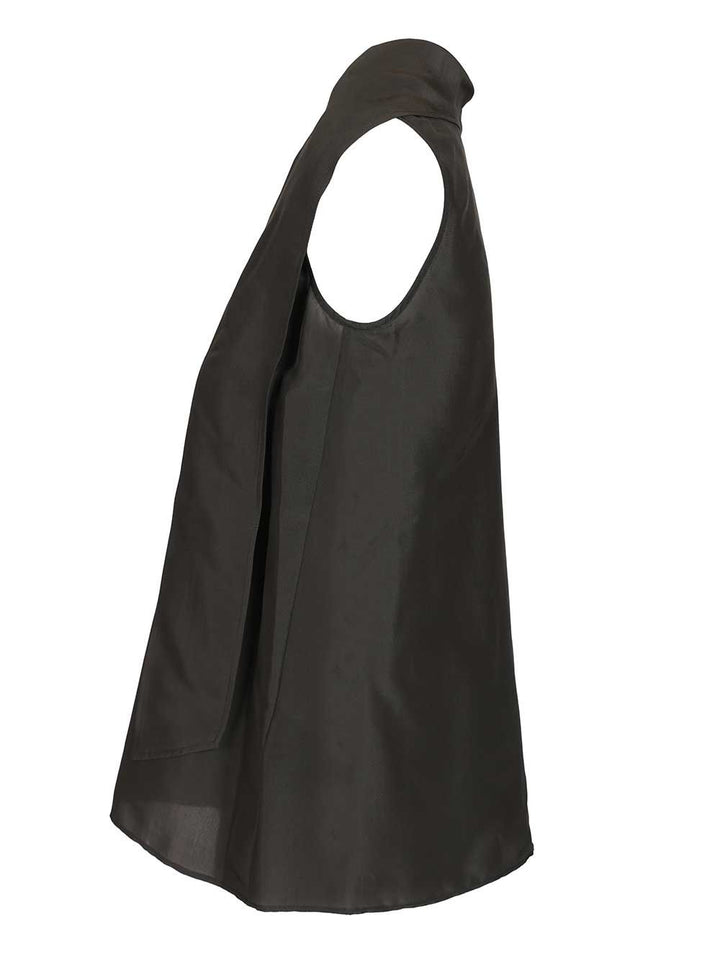 Durazzi Milano Sleeveless Silk Top Shirts - Grey | 7c14745b43cd579dca2b5b8b6effd33fa46e90aa